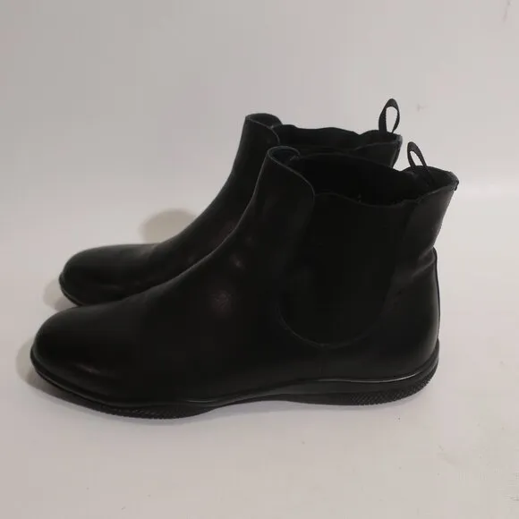 Mens Prada Saffiano Black Leather Chelsea Boots Sz 7