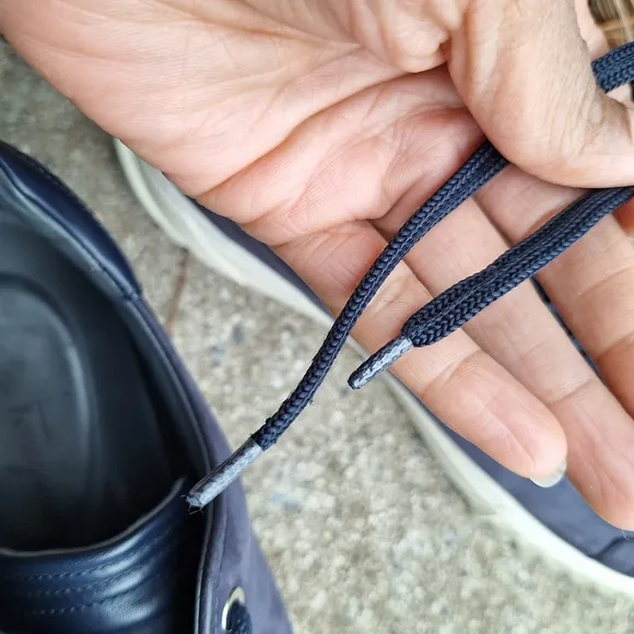 Men's Salvatore Ferragamo Blue Cube Leather Low-Top Sneakers