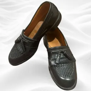 Men's‎ Shoes ALLEN EDMONDS CODY Kiltie Tassel Loafers 10.5D Black Woven Leather