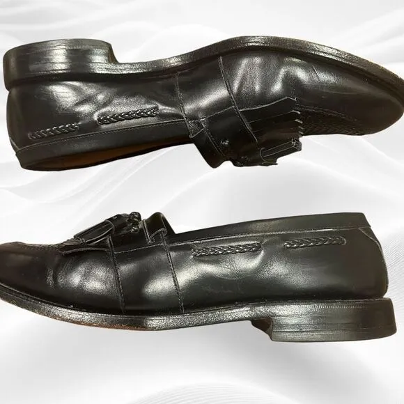 Men's‎ Shoes ALLEN EDMONDS CODY Kiltie Tassel Loafers 10.5D Black Woven Leather