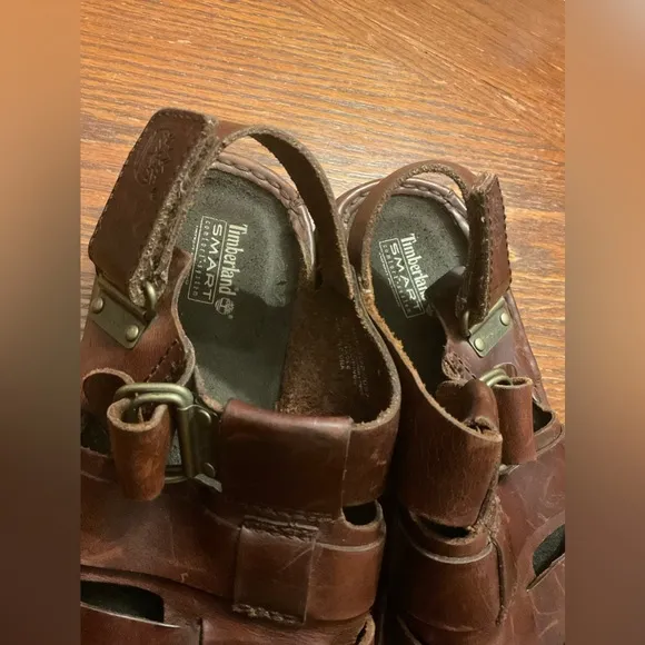 Men’s Timberland Quality Smart Comfort System Brown Genuine Leather Sandals!