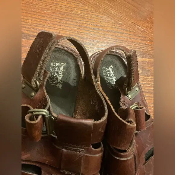 Men’s Timberland Quality Smart Comfort System Brown Genuine Leather Sandals!