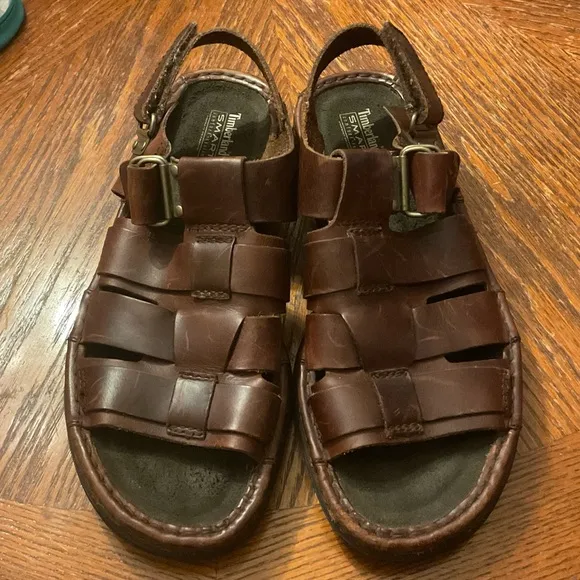 Men’s Timberland Quality Smart Comfort System Brown Genuine Leather Sandals!