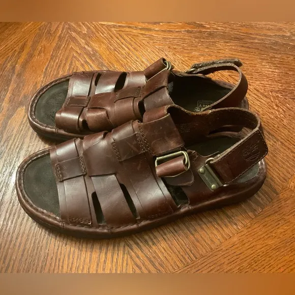 Men’s Timberland Quality Smart Comfort System Brown Genuine Leather Sandals!