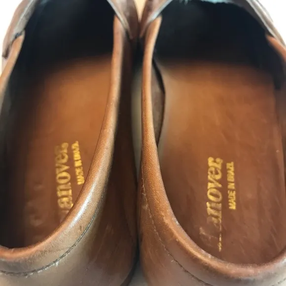 MEN'S VINTAGE 1980 TAN HANOVER LEATHER LOAFERS (8.5)