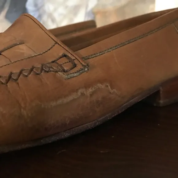 MEN'S VINTAGE 1980 TAN HANOVER LEATHER LOAFERS (8.5)