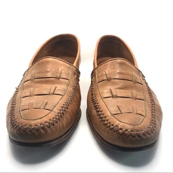 MEN'S VINTAGE 1980 TAN HANOVER LEATHER LOAFERS (8.5)
