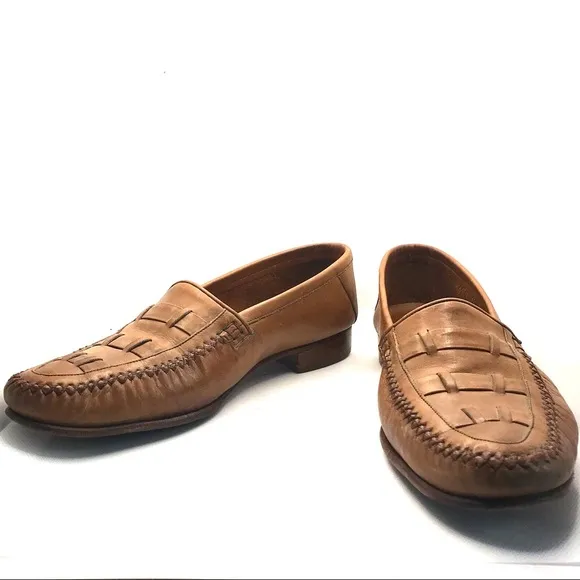 MEN'S VINTAGE 1980 TAN HANOVER LEATHER LOAFERS (8.5)