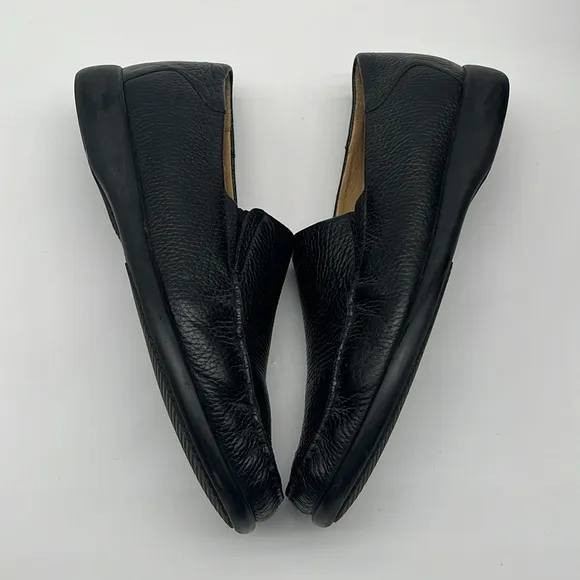 Mephisto Black Leather Square Toe Driving Loafers Men Size 10 BLEMISH