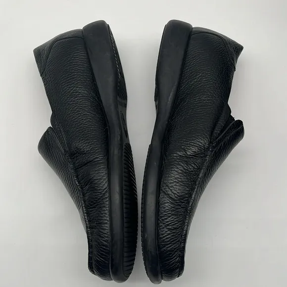 Mephisto Black Leather Square Toe Driving Loafers Men Size 10 BLEMISH