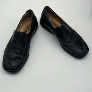 Mephisto Black Leather Square Toe Driving Loafers Men Size 10 BLEMISH