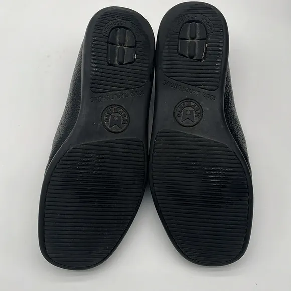 Mephisto Black Leather Square Toe Driving Loafers Men Size 10 BLEMISH