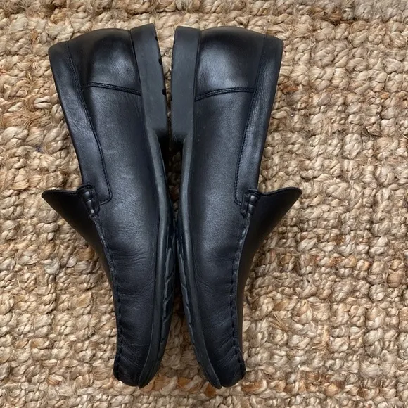 Mephisto Cool-Air Black Leather Slip On Mens 11 Loafers driving Shoes old money