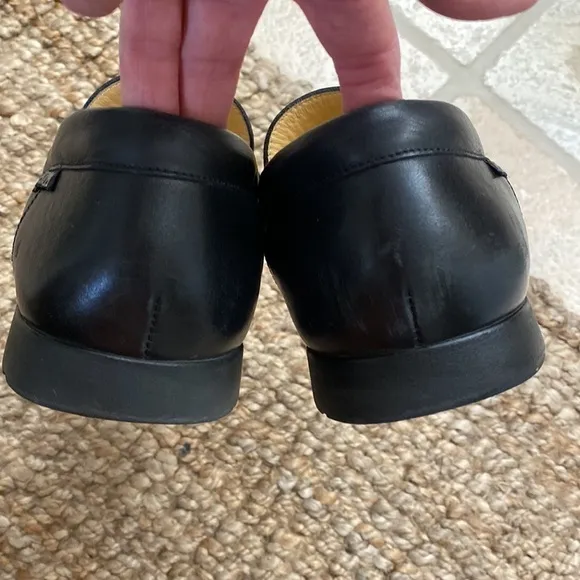 Mephisto Cool-Air Black Leather Slip On Mens 11 Loafers driving Shoes old money