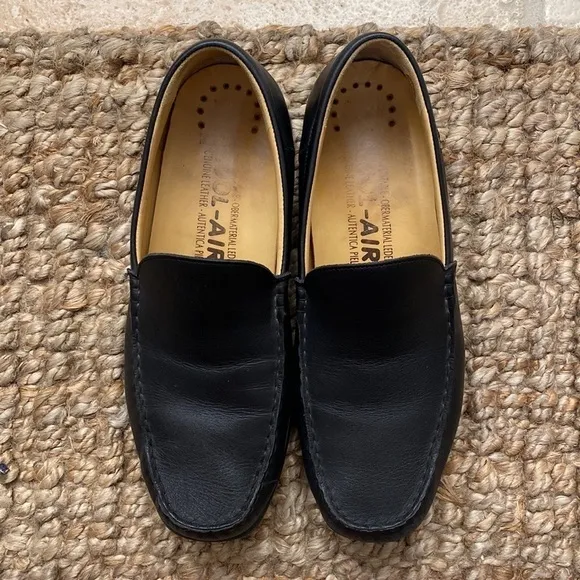 Mephisto Cool-Air Black Leather Slip On Mens 11 Loafers driving Shoes old money