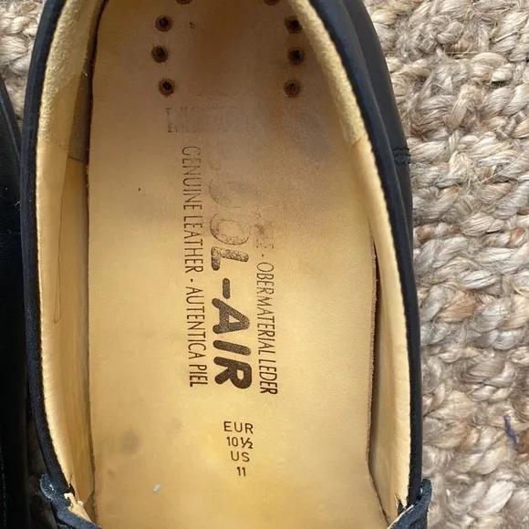 Mephisto Cool-Air Black Leather Slip On Mens 11 Loafers driving Shoes old money