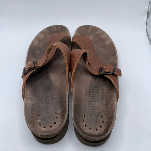 Mephisto Helen brown leather sandals slip on size 39 US 9 women’s 2249