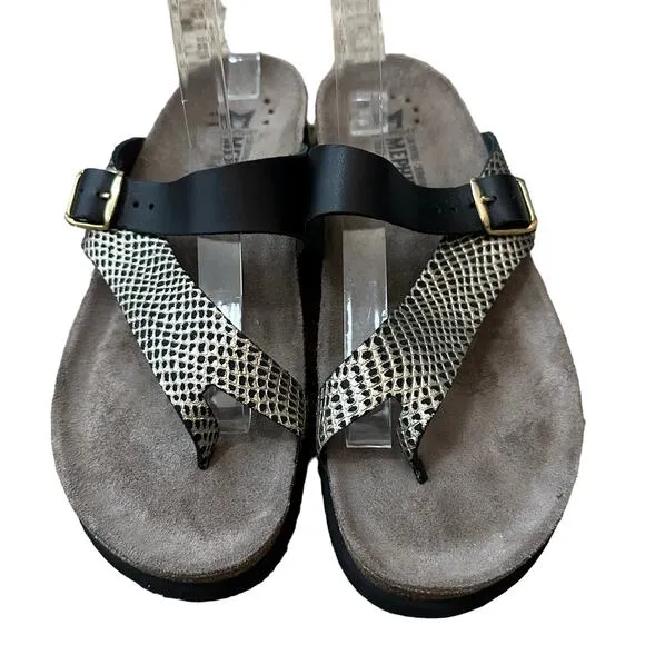 Mephisto Helen Mix Slip on Leather Sandals Size 41 US 11