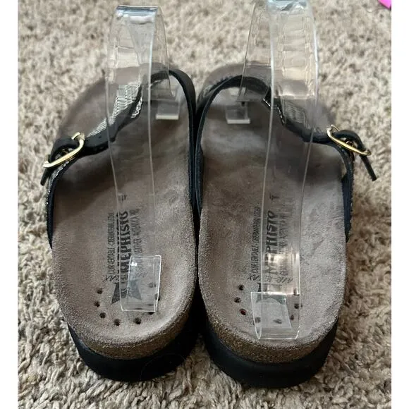 Mephisto Helen Mix Slip on Leather Sandals Size 41 US 11