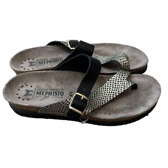 Mephisto Helen Mix Slip on Leather Sandals Size 41 US 11
