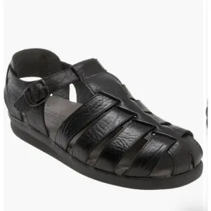 MEPHISTO SAM FISHERMAN SANDALS BLACK MENS SIZE 8 EU 42