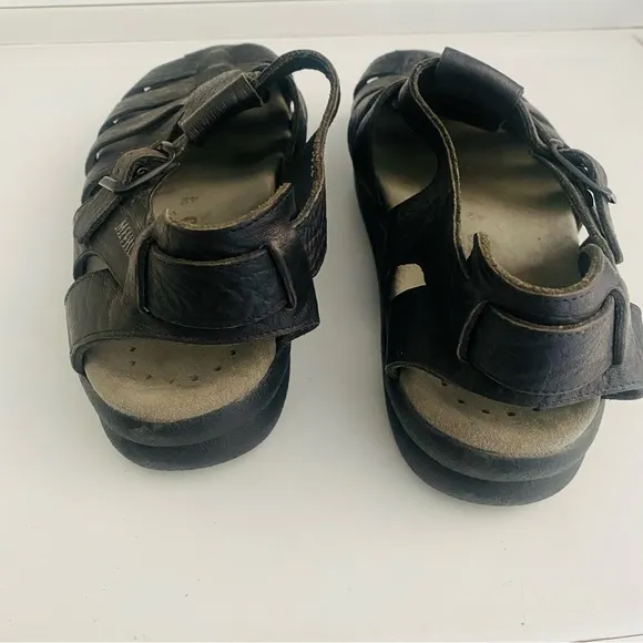 MEPHISTO SAM FISHERMAN SANDALS BLACK MENS SIZE 8 EU 42