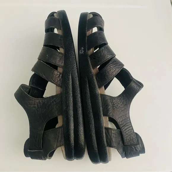 MEPHISTO SAM FISHERMAN SANDALS BLACK MENS SIZE 8 EU 42
