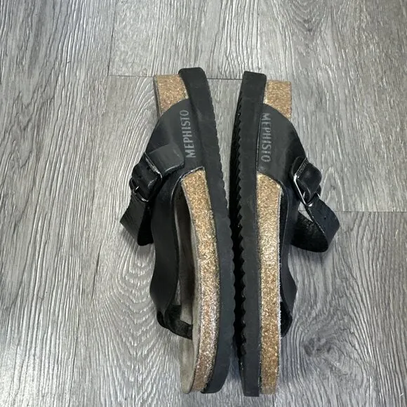 Mephisto Women's Helen Slide Oiled Leather Sandals Slip On Size 37 US 7