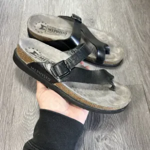 Mephisto Women's Helen Slide Oiled Leather Sandals Slip On Size 37 US 7