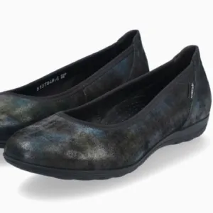 Mephisto Emilie Ballet Flats Petroleum Dark Blue Size 6.5