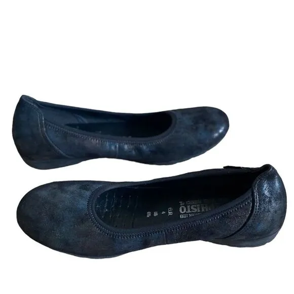 Mephisto Emilie Ballet Flats Petroleum Dark Blue Size 6.5
