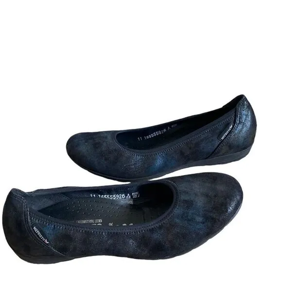 Mephisto Emilie Ballet Flats Petroleum Dark Blue Size 6.5