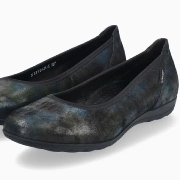 Mephisto Emilie Ballet Flats Petroleum Dark Blue Size 6.5