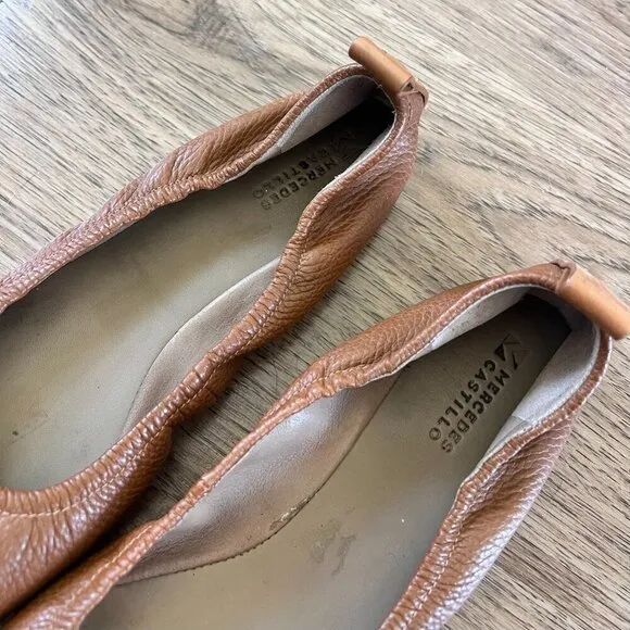 Mercedes Castillo Carola Brown Leather Ballet Flats 40 / US 10​​​​​