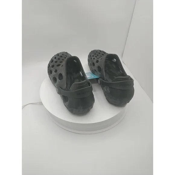 Merrell Hydro Moc Noir Black &amp; Gray MEN US 9 Beach‎ Sandals Slide Slip On J48595