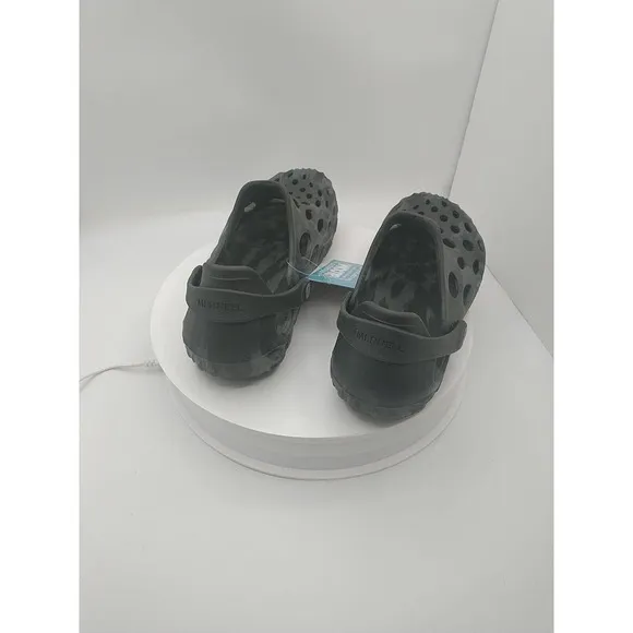Merrell Hydro Moc Noir Black &amp; Gray MEN US 9 Beach‎ Sandals Slide Slip On J48595