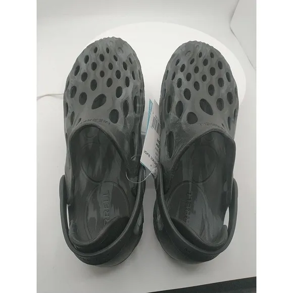 Merrell Hydro Moc Noir Black &amp; Gray MEN US 9 Beach‎ Sandals Slide Slip On J48595