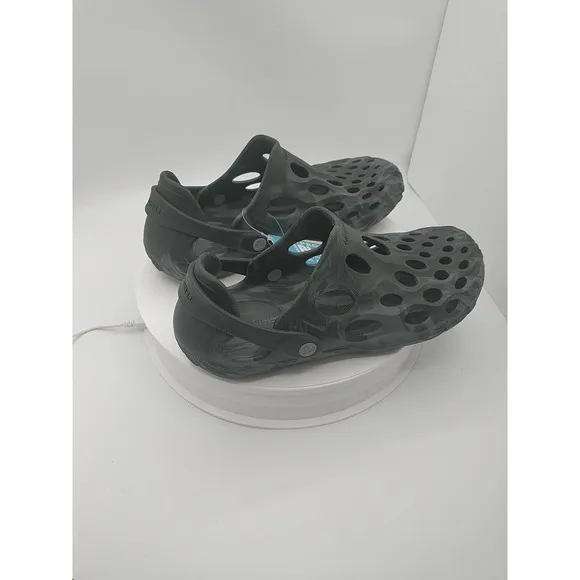 Merrell Hydro Moc Noir Black &amp; Gray MEN US 9 Beach‎ Sandals Slide Slip On J48595
