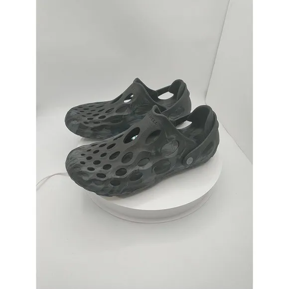 Merrell Hydro Moc Noir Black &amp; Gray MEN US 9 Beach‎ Sandals Slide Slip On J48595