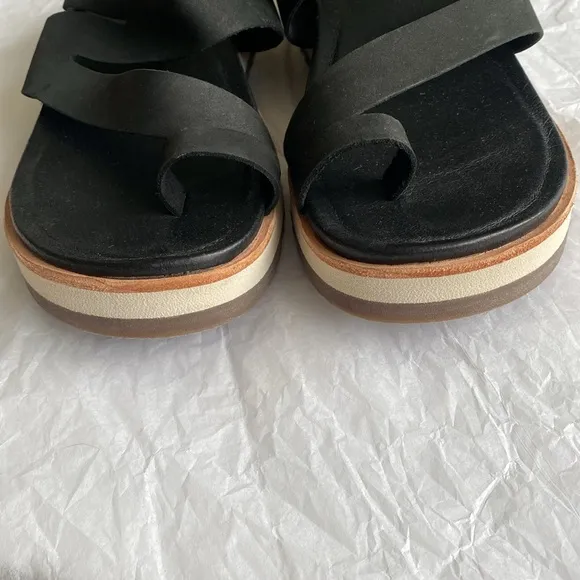 Merrell Slip on Platform Leather Sandals Size 10 Black