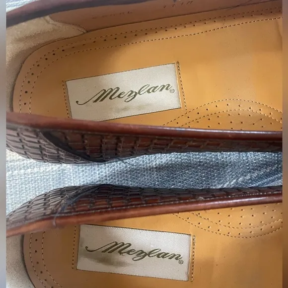 Mezlan Coral 45185 Brown Woven Whip Stitch Tassel Loafers Dress Shoes 10
