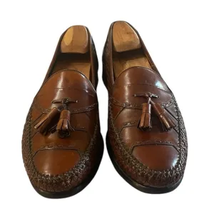 Mezlan Coral 45185 Brown Woven Whip Stitch Tassel Loafers Dress Shoes 10