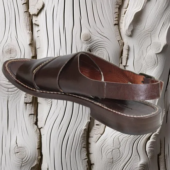 Mezlan Delhi Handmade In Spain Dark Brown Sandal, Size 9