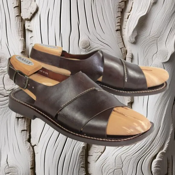 Mezlan Delhi Handmade In Spain Dark Brown Sandal, Size 9