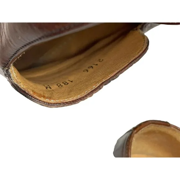 MEZLAN Size 10.5 M Men's Genuine Crocodile Cognac Brown Penny Loafers Slip On