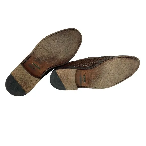MEZLAN Size 10.5 M Men's Genuine Crocodile Cognac Brown Penny Loafers Slip On
