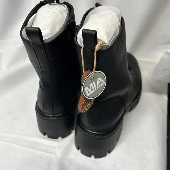 MIA 1976 Marlee black anatomic contoured footbed lace &amp; zip up combat boots