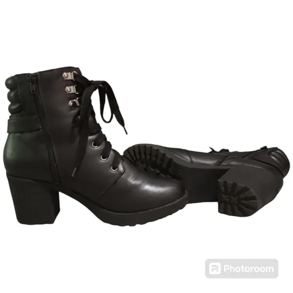 Mia 3&quot; Chunk Heel Zip Up Farah Ankle Boots Size 11M NWOT