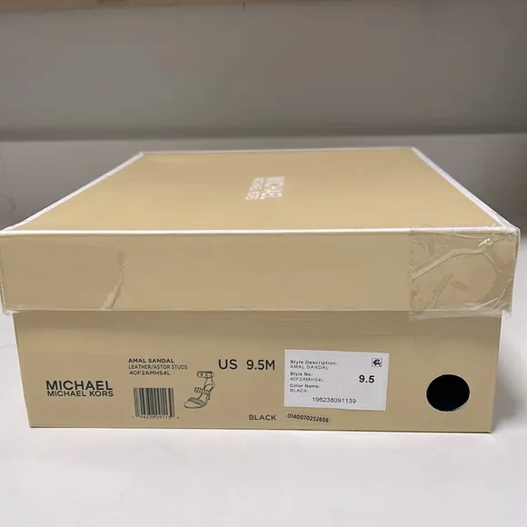 Michael Kors Amal Gunmetal Studded High Heel Sandals - 9.5 - NIB