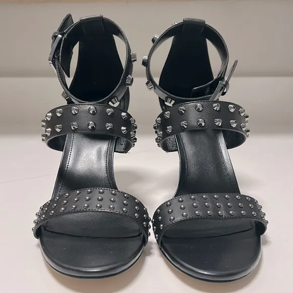 Michael Kors Amal Gunmetal Studded High Heel Sandals - 9.5 - NIB